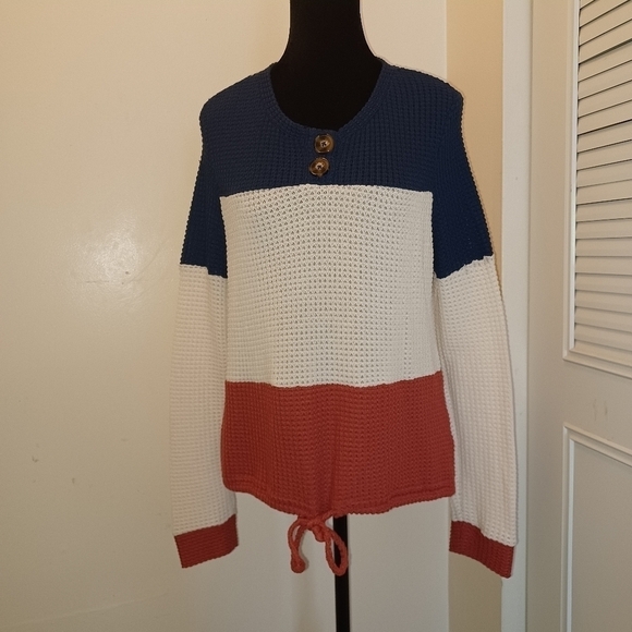 No Boundaries Sweaters - NO Boundaries Tri-color Knit Sweater